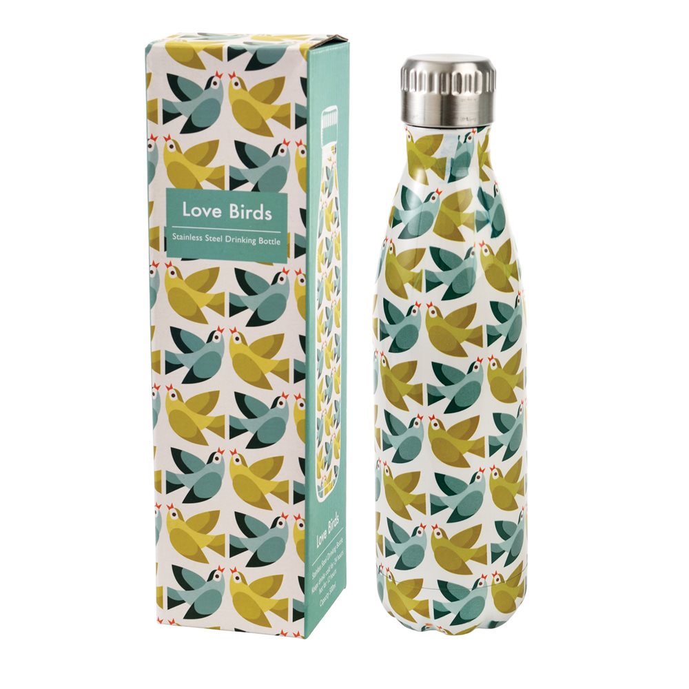 Rex London Wasserflasche aus Edelstahl 500ml, verschiedene Designs verfügbar
