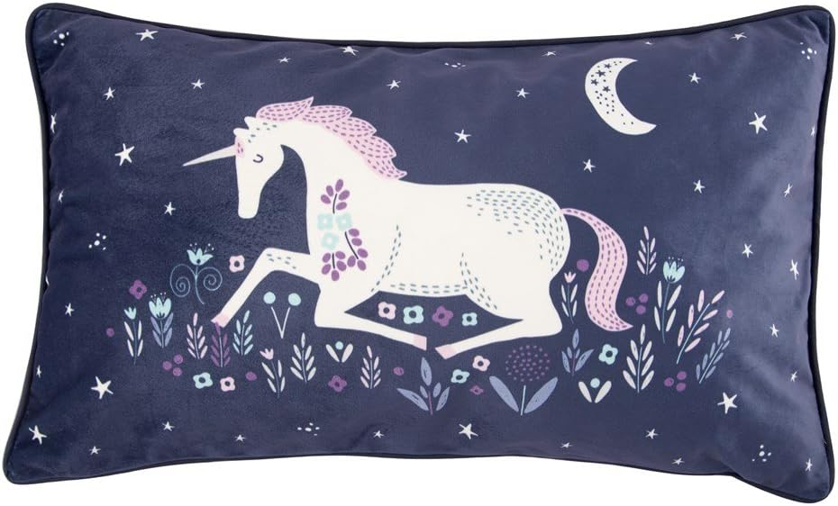 Sass & Belle - Kissen mit Füllung Einhorn samt dunkelblau