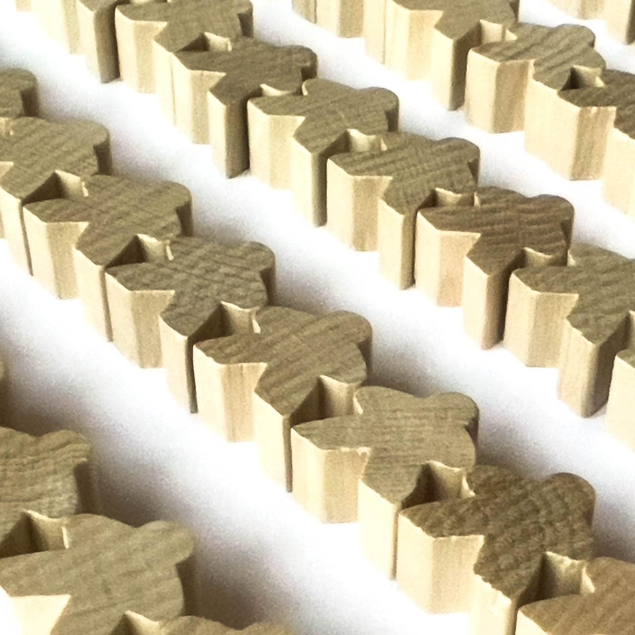 Spieltz Spielfiguren aus Holz, 16x16x10 mm, natur, geschliffen, roh / nicht lackiert,