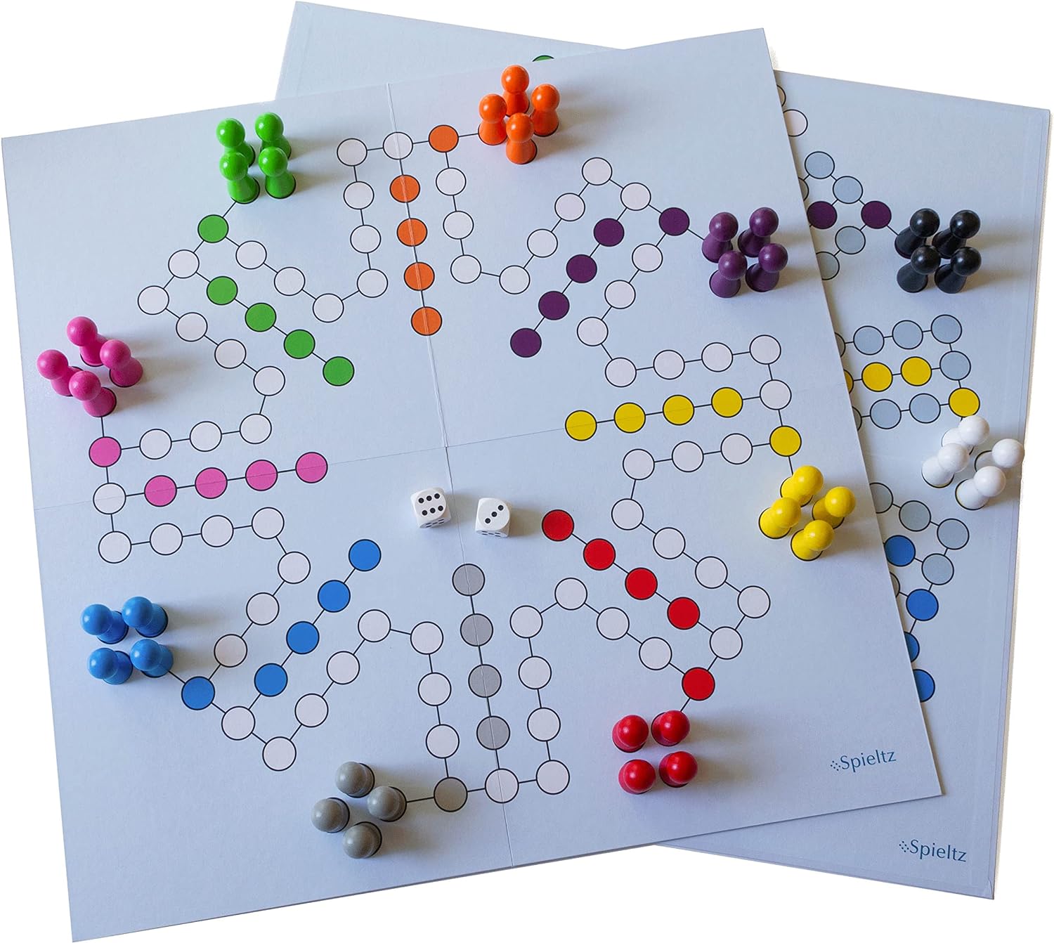 Spieltz Party Ludo, XL Ludo Spiel für viele Spieler Bunter Vogel Store