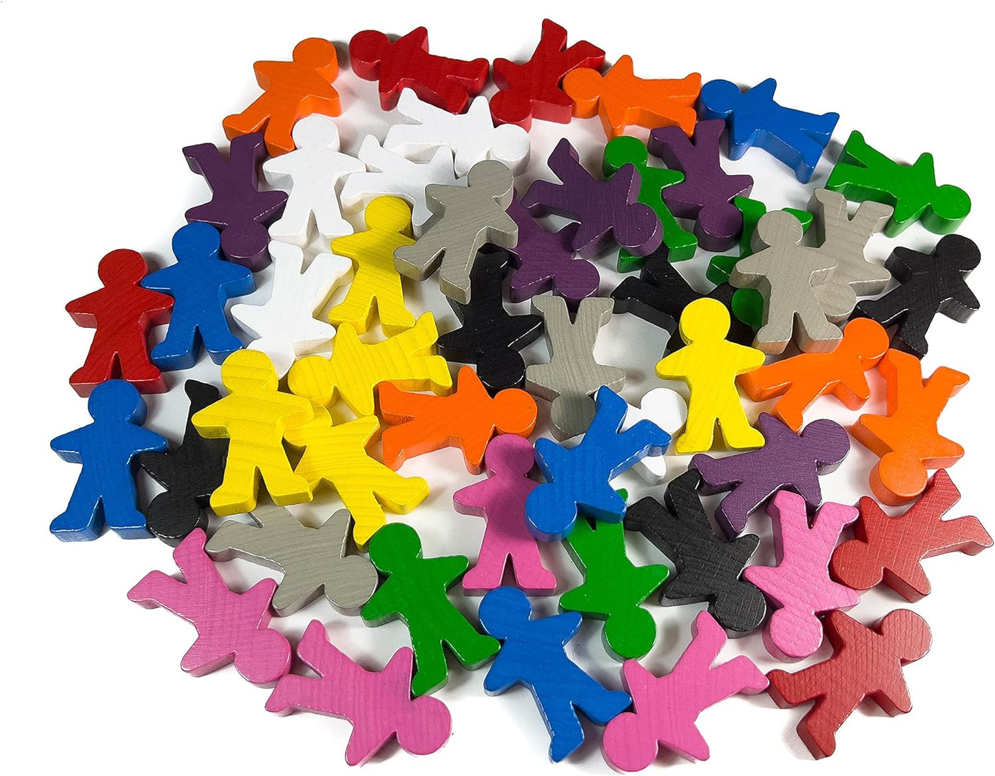 Spieltz große Spielfiguren für Brettspiele, aus Holz. Menschen/Personen, 5 cm hoch (35x50x10 mm), farblich gemischt, verschiedene Farbsets verfügbar