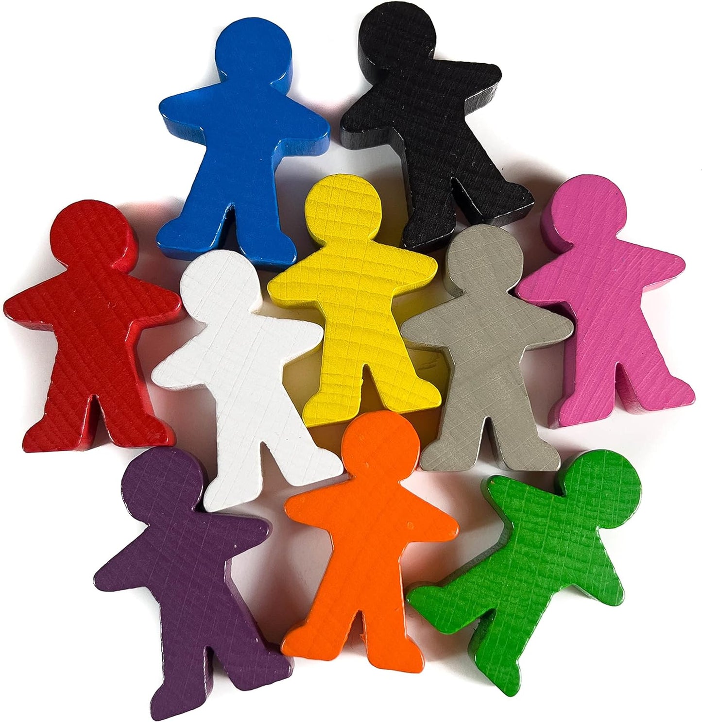 Spieltz große Spielfiguren für Brettspiele, aus Holz. Menschen/Personen, 5 cm hoch (35x50x10 mm), farblich gemischt, verschiedene Farbsets verfügbar