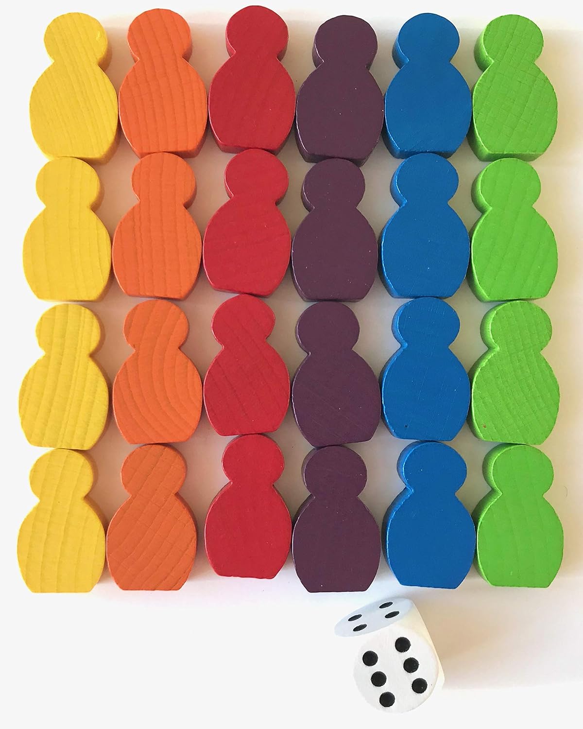 Spieltz - Spielfiguren Set Ludo XL aus Holz: Große beklebbare Spielfiguren 21x34x8 mm
