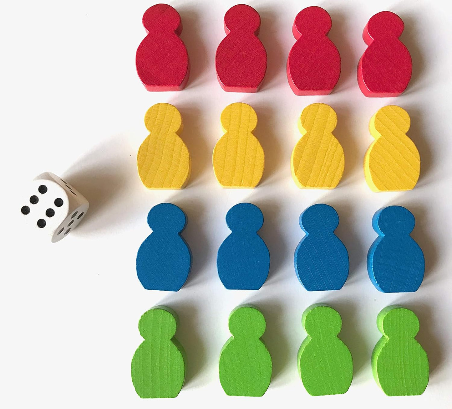 Spieltz - Spielfiguren Set Ludo XL aus Holz: Große beklebbare Spielfiguren 21x34x8 mm