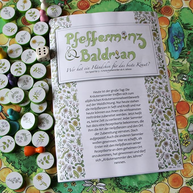 Spieltz Pfefferminz und Baldrian - das Brettspiel für Kräuter-Sammler*innen