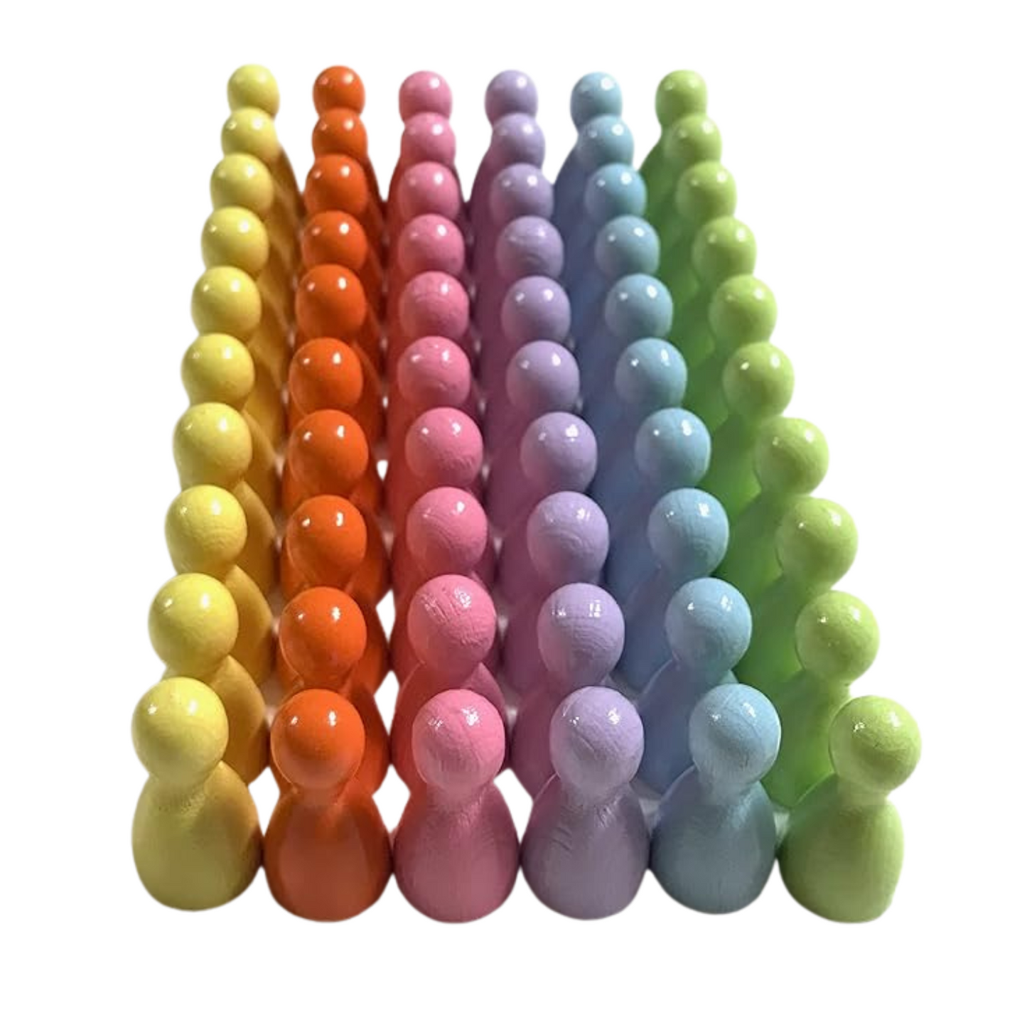 Spieltz Spielsteine - Halmakegel aus Holz Standardgröße 12/24 mm, 60 Stück, farblich gemischt, verschiedene Farbsets verfügbar