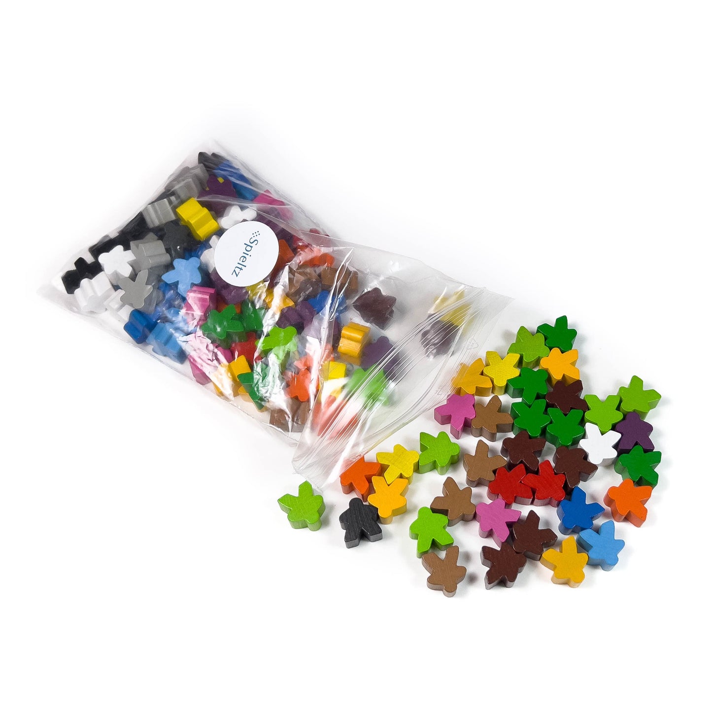 Spieltz Spielfiguren aus Holz, 16x16x10 mm, farblich gemischt, verschiedene Farbsets