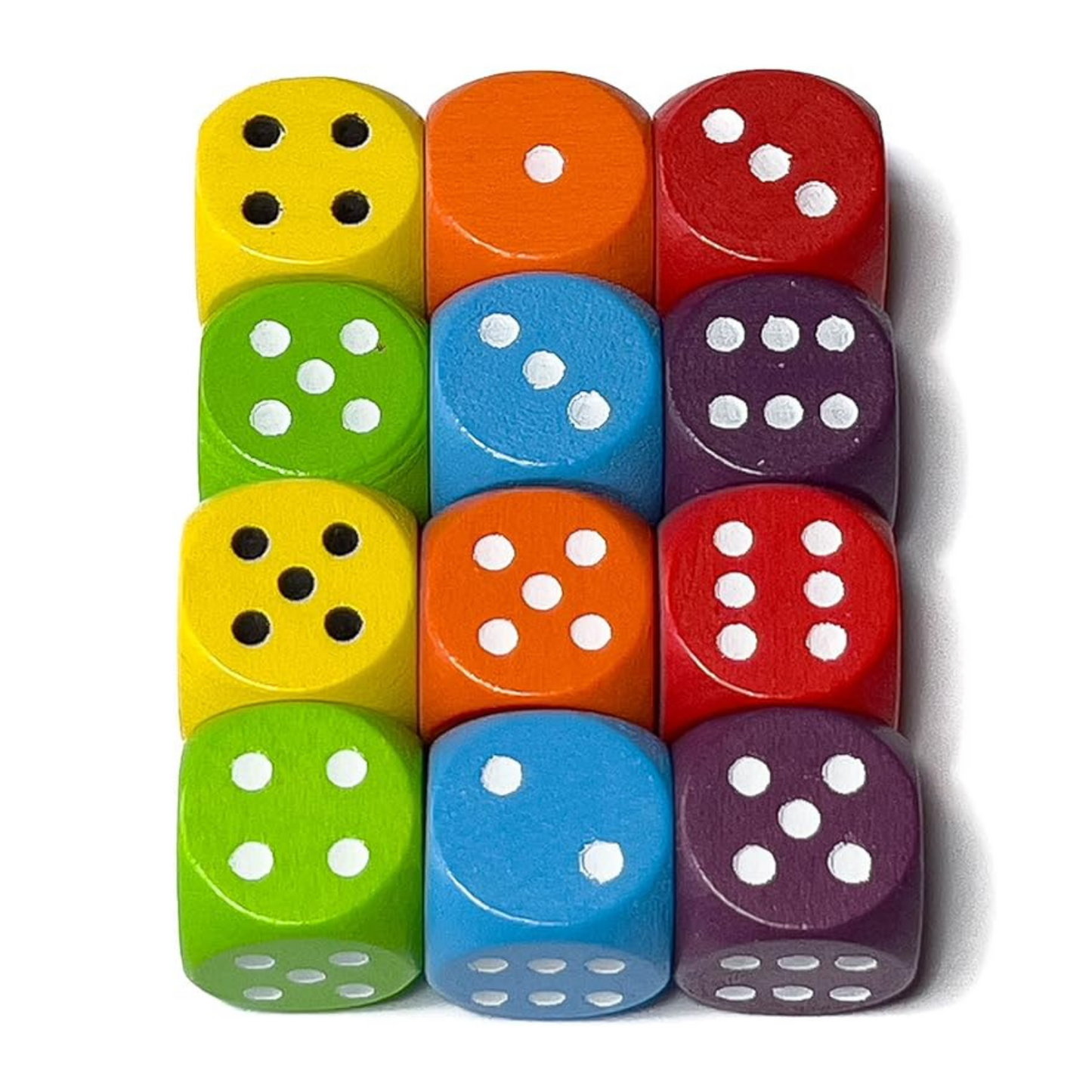 Spieltz Würfel - bunte Augenwürfel aus Holz 16 mm, farblich gemischt, verschiedene Farbsets verfügbar