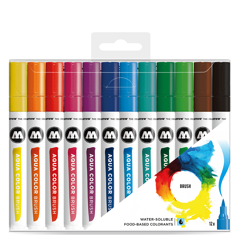 Molotow - Aqua Color Brush, 12 Marker, verschiedene Sets
