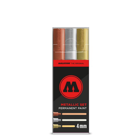 Molotow - Permanent Paint Metallic Marker-Set 4mm (3 Marker)