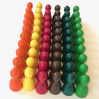 Spieltz Halmakegel aus Holz Standardgröße 12/24 mm, bunte Mischung, 60 Kegel