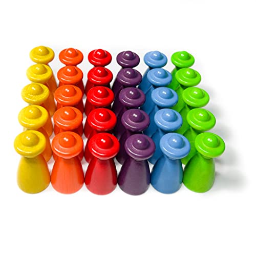 Spieltz große Spielfiguren aus Holz, Personen mit Hut, 4 cm hoch (20x40 mm), Sets - farblich gemischt
