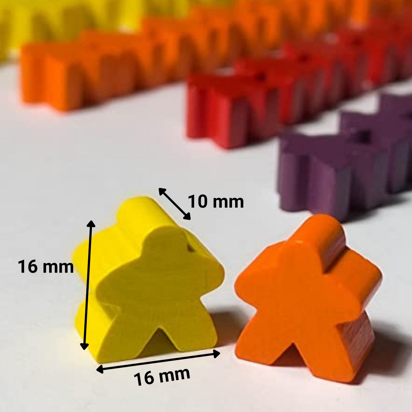 Spieltz Spielfiguren aus Holz, 16x16x10 mm, farblich gemischt, verschiedene Farbsets