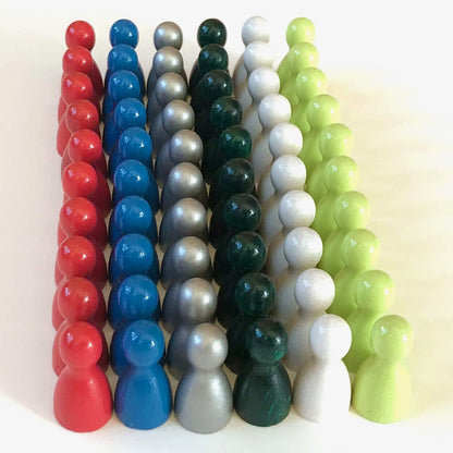 Spieltz Halmakegel aus Holz Standardgröße 12/24 mm, bunte Mischung, 60 Kegel