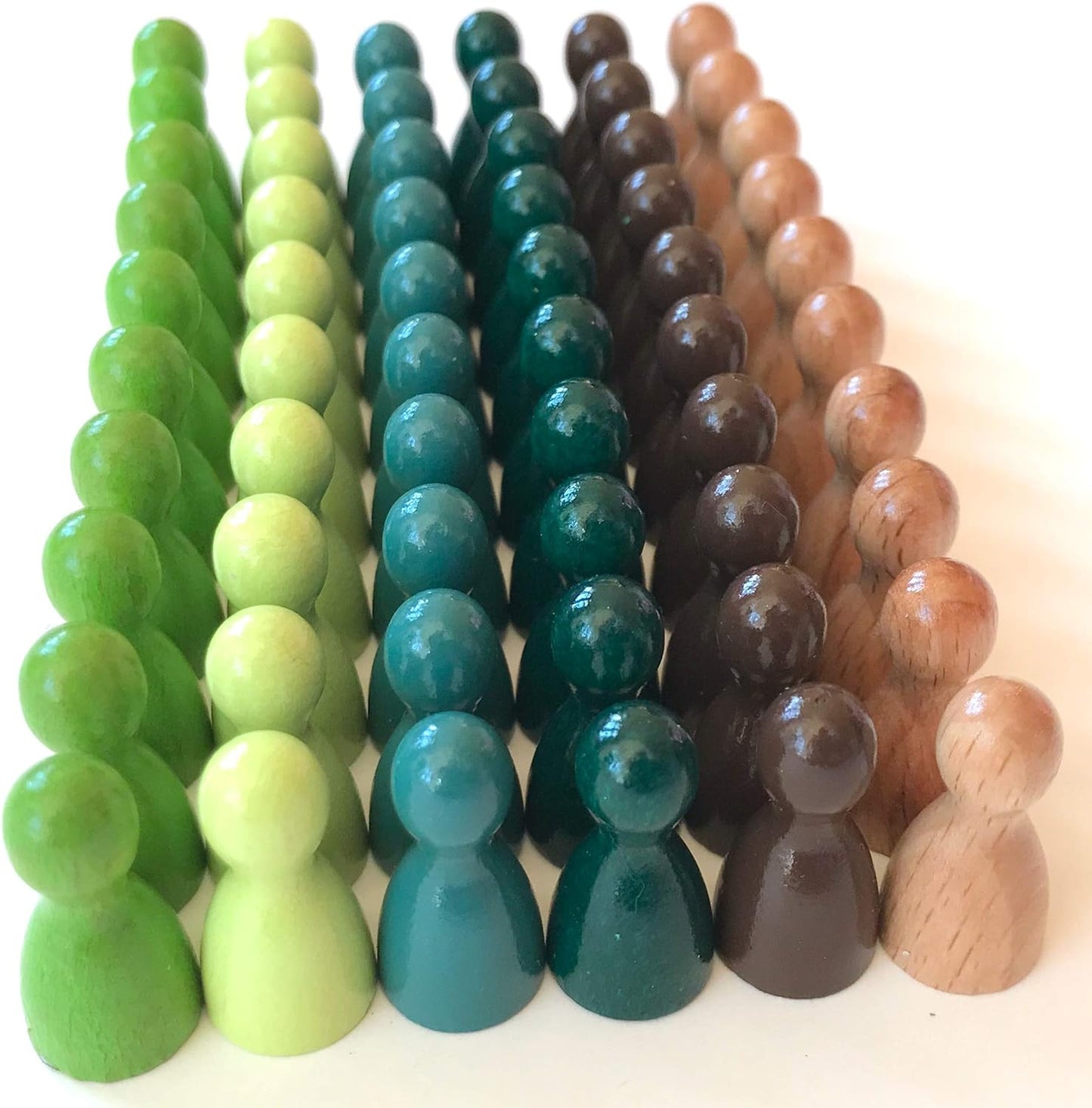 Spieltz Spielsteine - Halmakegel aus Holz Standardgröße 12/24 mm, 60 Stück, farblich gemischt, verschiedene Farbsets verfügbar
