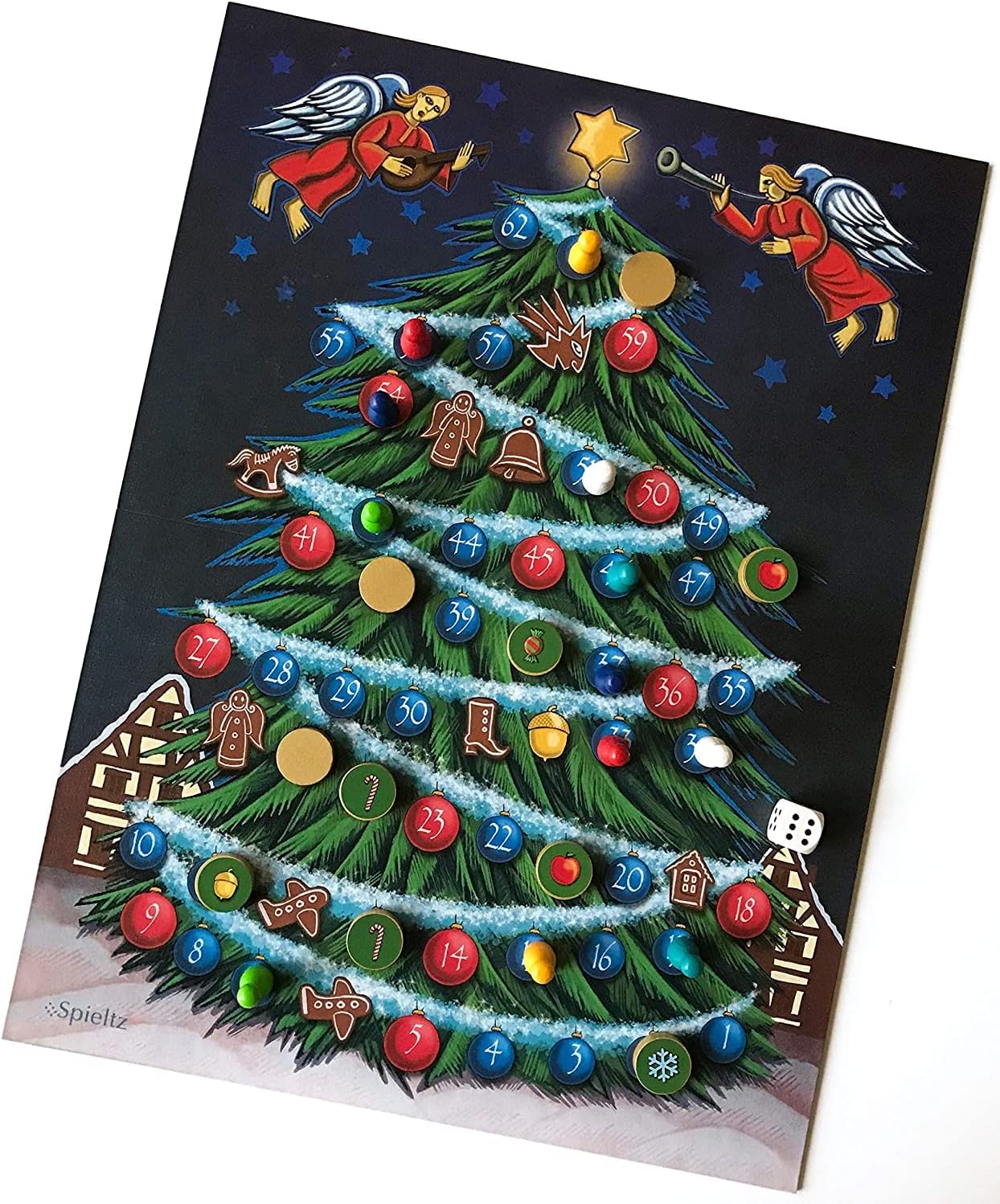 Spieltz Brettspiel O Tannenbaum, lustiges Weihnachtsspiel für die ganze Familie