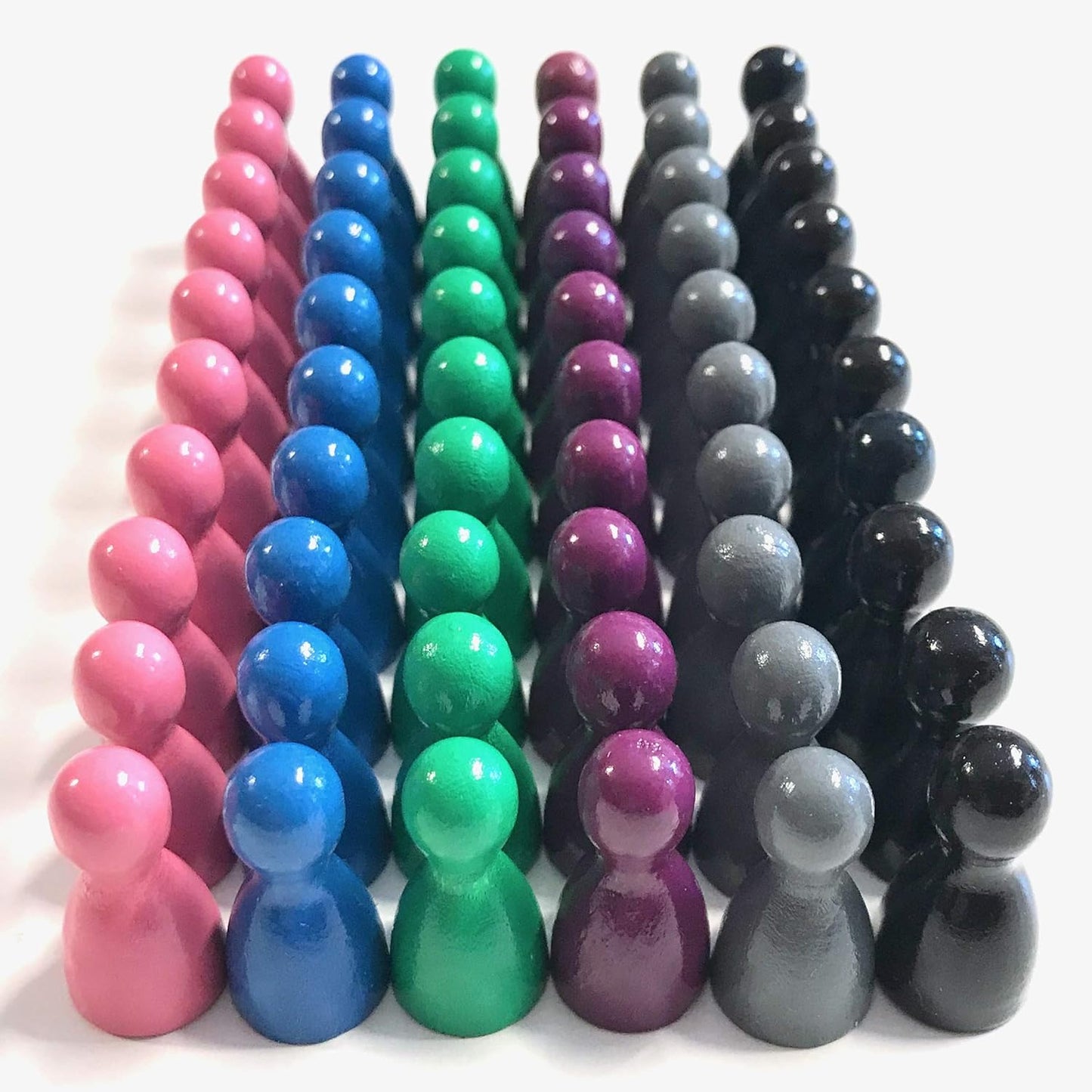 Spieltz Spielsteine - Halmakegel aus Holz Standardgröße 12/24 mm, 60 Stück, farblich gemischt, verschiedene Farbsets verfügbar