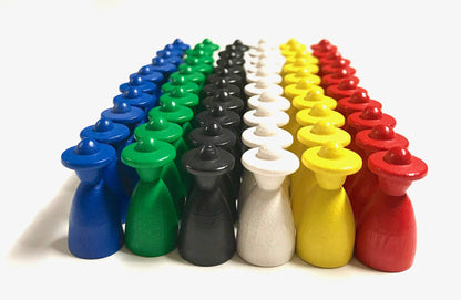 Spieltz Spielfiguren Halmakegel / Personen mit Hut 13x26 mm, farblich gemischt, verschiedene Farbsets verfügbar