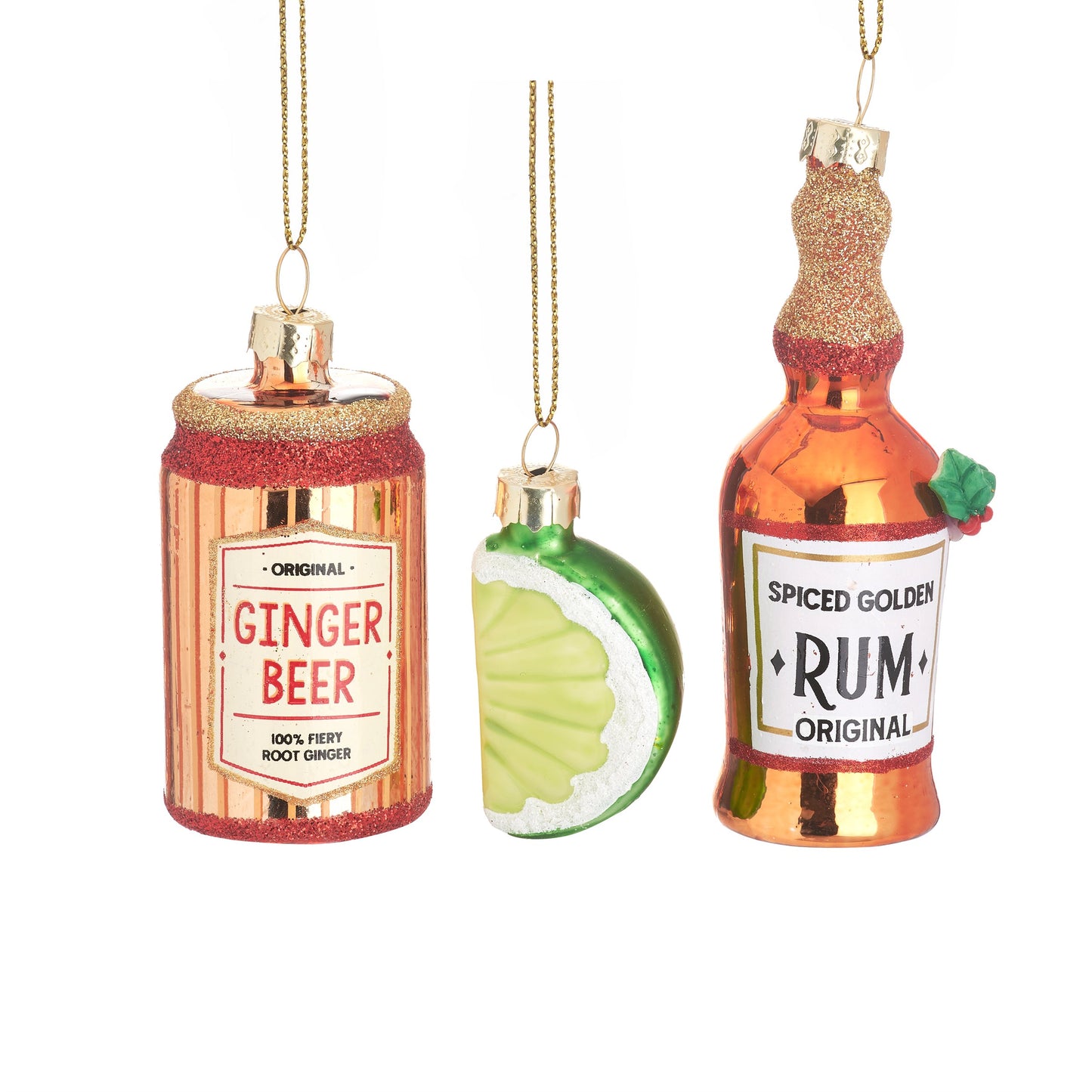 Sass and Belle - Weihnachtskugel Set Rum und Ingwer Bier