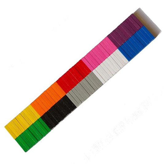 Spieltz Legestäbchen 5x5x25 mm, aus Holz - Straße, Holzstamm, Gleis, für Brettspiele, farblich gemischt