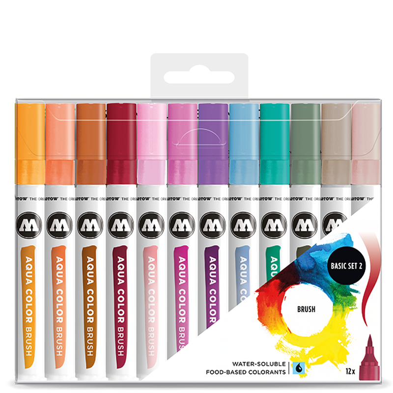 Molotow - Aqua Color Brush, 12 Marker, verschiedene Sets