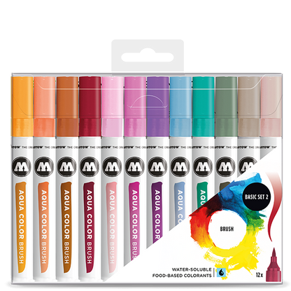 Molotow - Aqua Color Brush, 12 Marker, verschiedene Sets