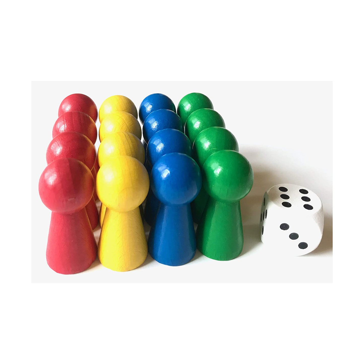 Spieltz  Spielmaterial-Set für Ludo groß: Halmakegel 19/40 mm, Würfel 20 mm
